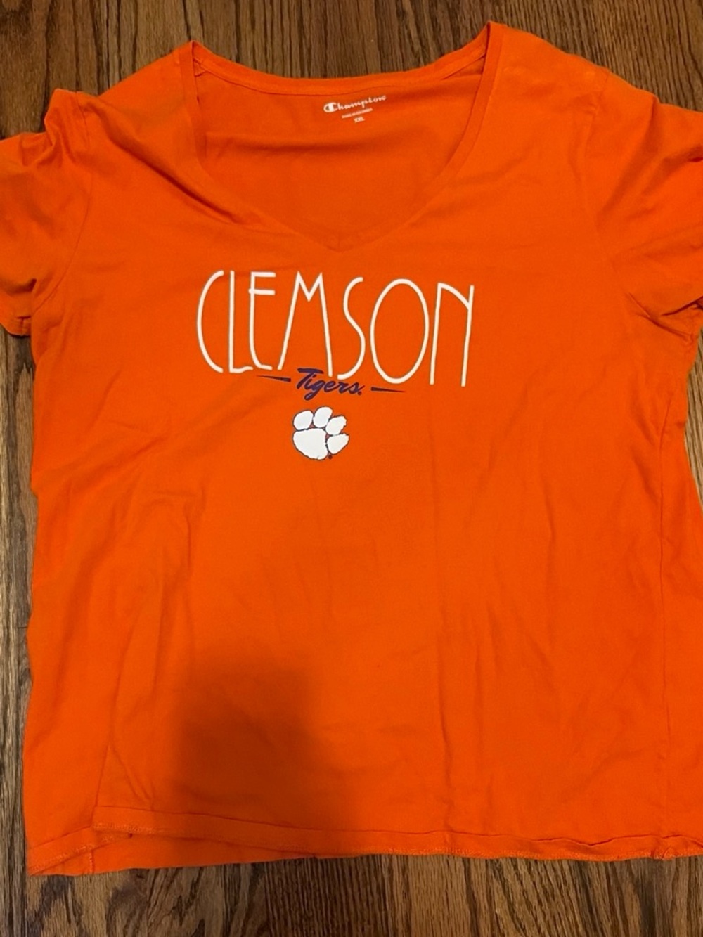 Champion Orange Clemson Tigers Short Sleeve Tee with White Paw
